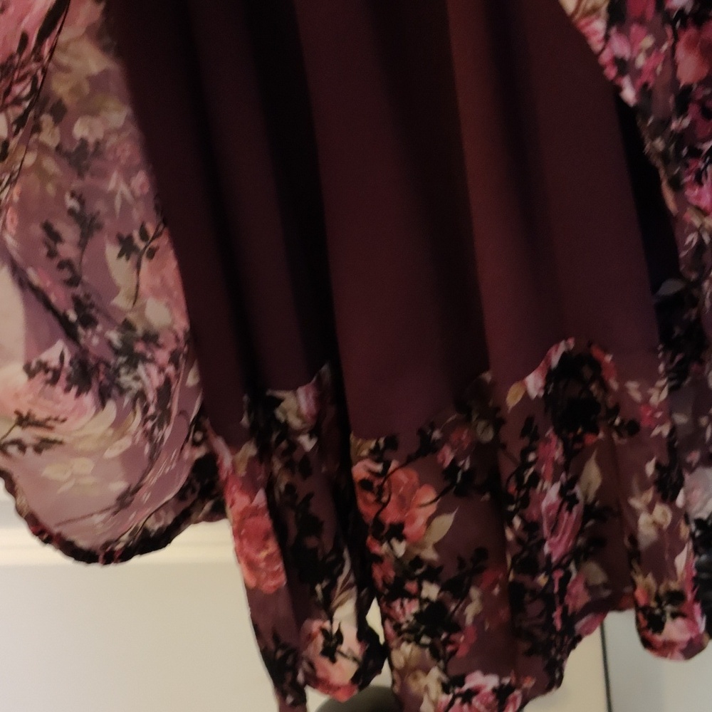 ARULA Purple and Pink Floral Peplum Dress - Picture 7 of 8